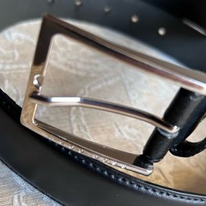 Men’s Hugo Boss Belt Black Leather Size 95/36 Handmade in Italy 100% Cow’s Skin